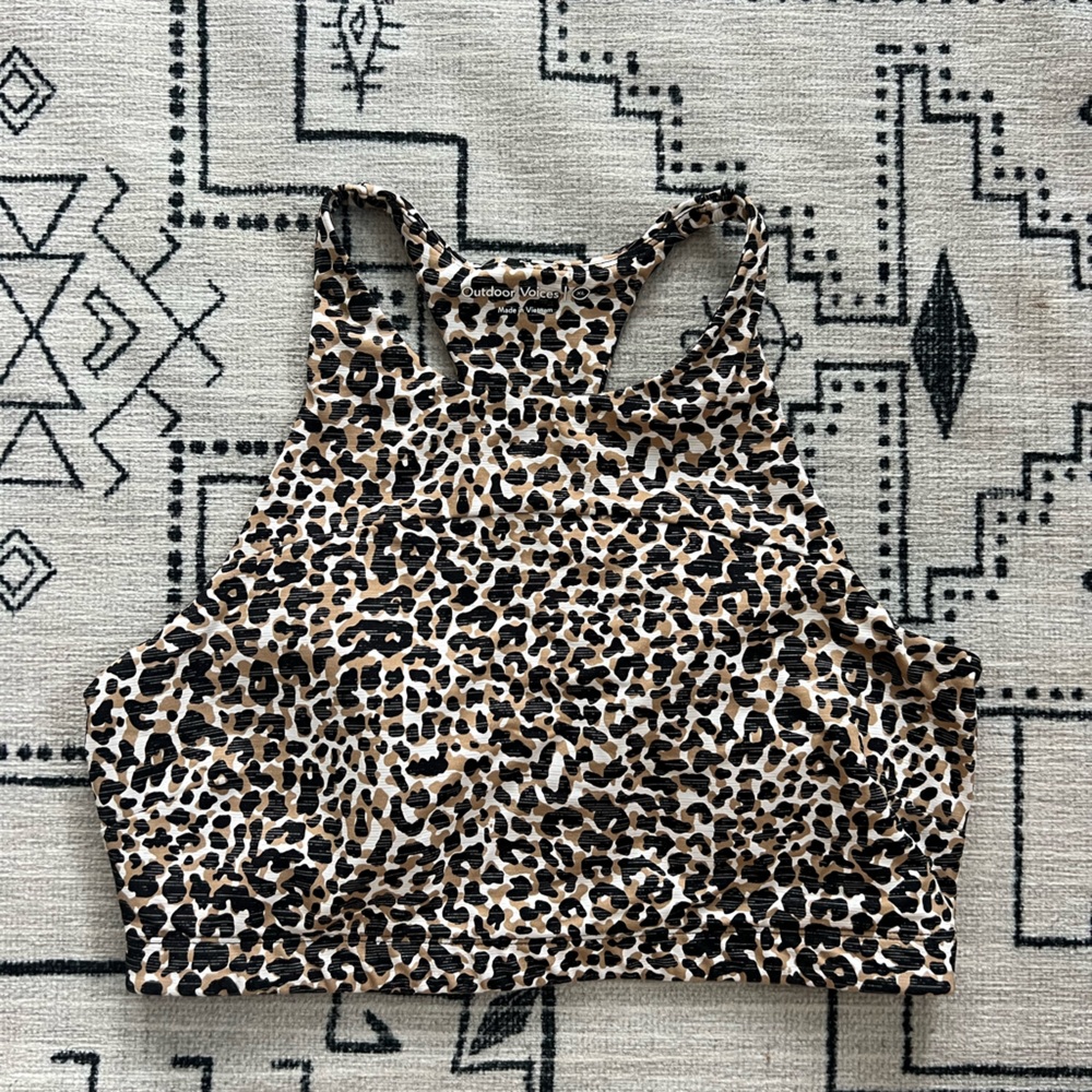 Outdoor Voices XL sports bra racerback leopard